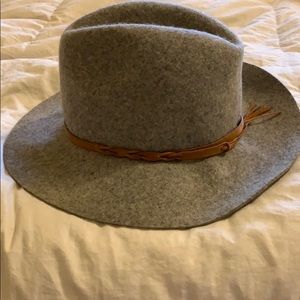 Grey wide brim hat
